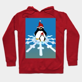 Christmas Penguins on Snowflake Hoodie